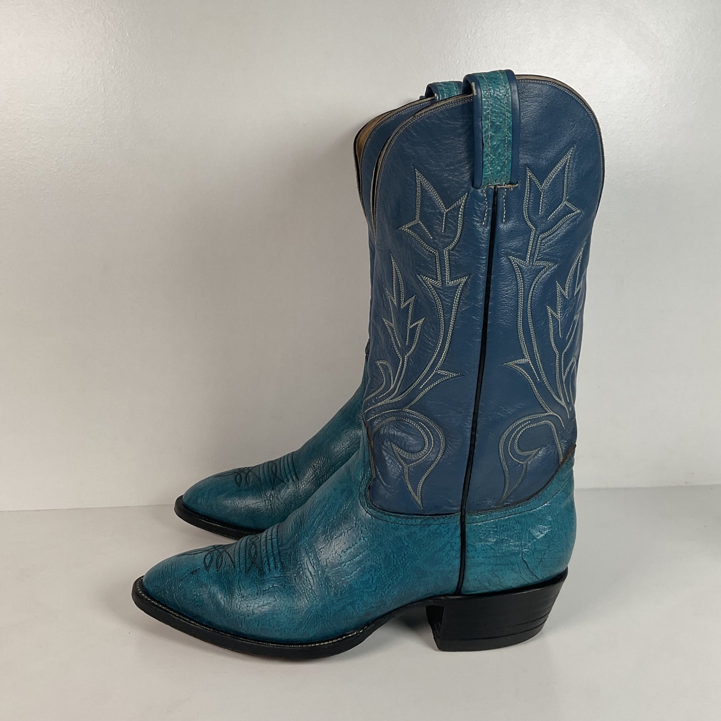 Vintage Hondo Antelope Cowboy Boots | Exotic | Powder Blue | Men’s 11 D