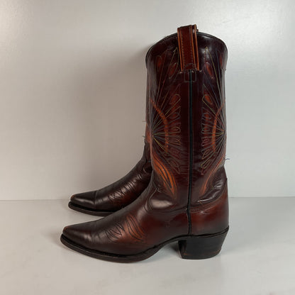 Vintage Texas Thunderbird Cowboy Boots | Rainbow Peacock | USA Made | 70s | 10 D