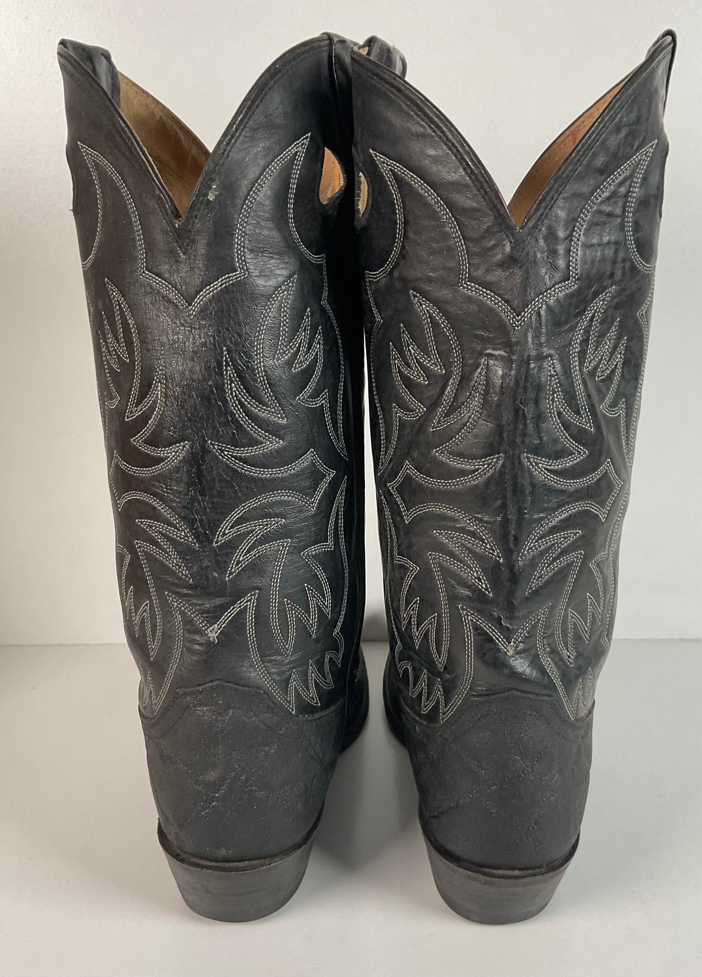 Justin Faux Elephant Print On Cowhide Buckaroo Cowboy Boots 10 D Punchy