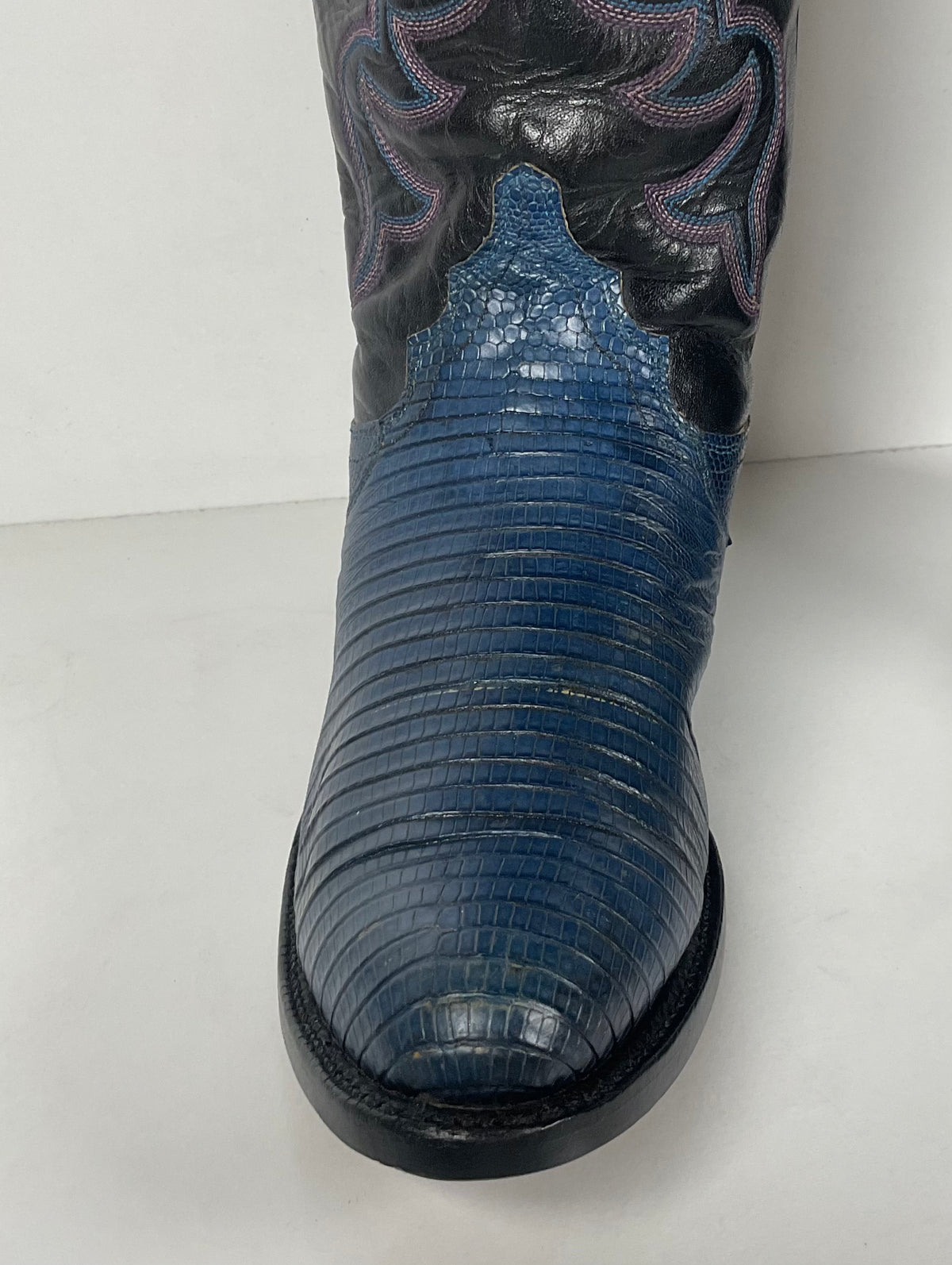 Vintage Justin Teju Lizard Cowgirl Boots | USA Made | Blue | Women’s 6.5 B