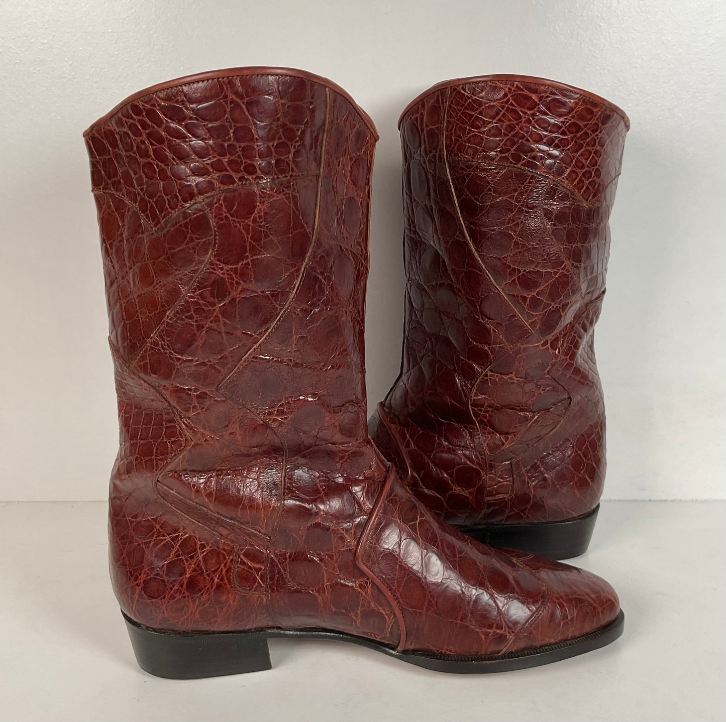 Vintage Lorenzo Banfi Western Boots | Ostrich & Crocodile | Set of (2) | 9 M