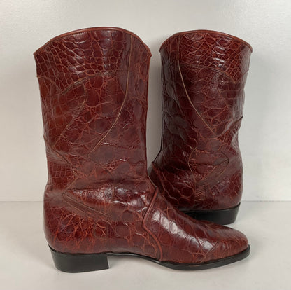 Vintage Lorenzo Banfi Western Boots | Ostrich & Crocodile | Set of (2) | 9 M