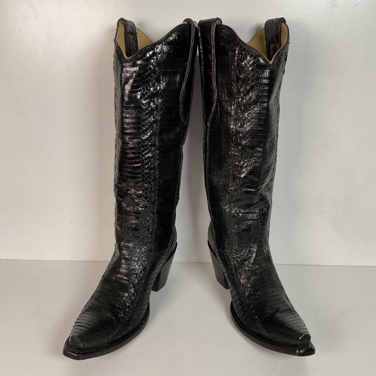 Corral Full Cobra Snakeskin Cowgirl Boots 7.5 M Exotic Mule Ear Snip Toe
