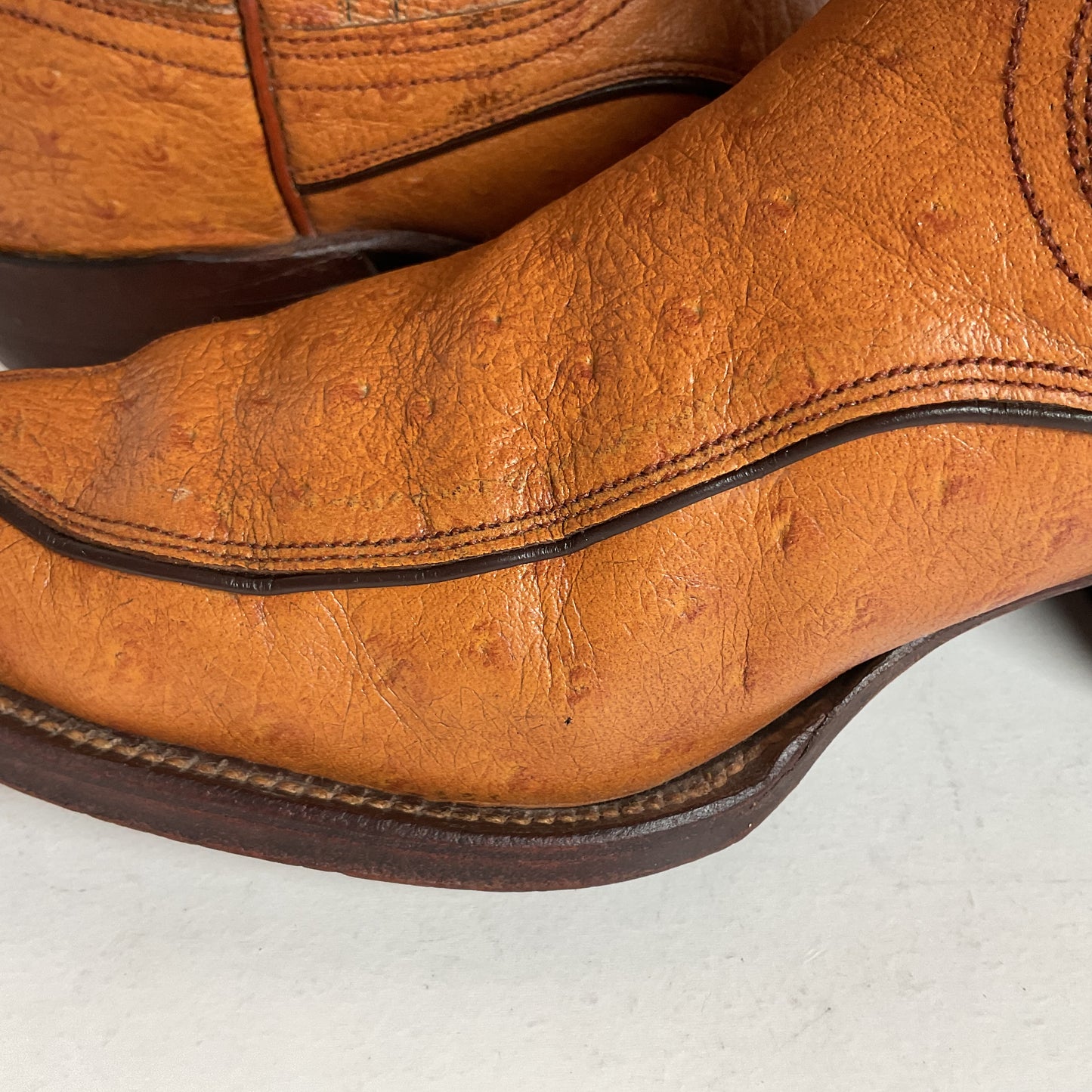 Vintage 1960s Nocona “The Astro” Cowboy Boots 9 D Full Ostrich Calf Exotic