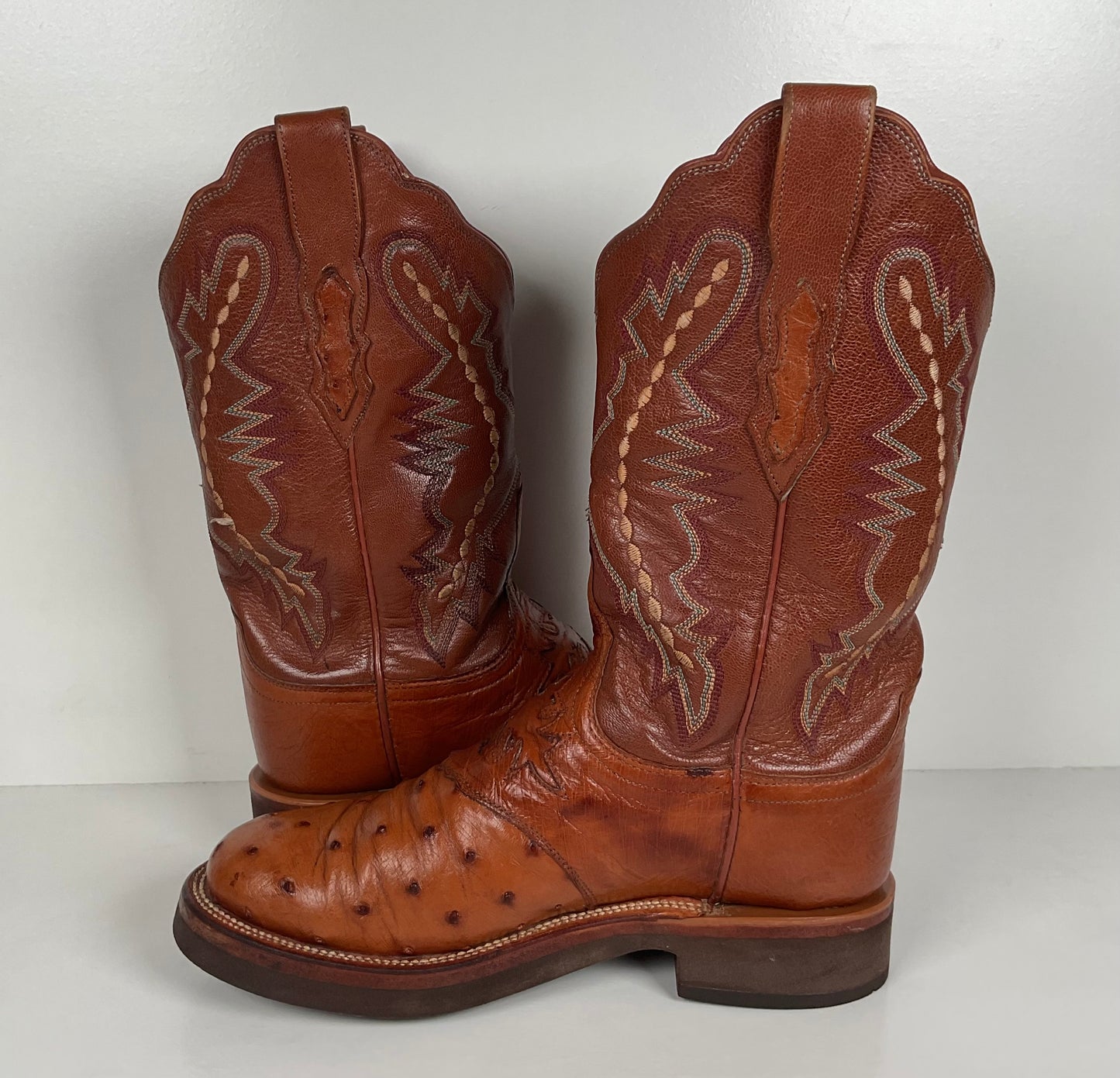 Lucchese 2000 Ostrich Quill Roper Boots | Crepe Sole | Exotic | Women’s 7.5 C