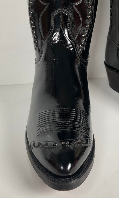 Dan Post Patent Leather Cowboy Boots | Buck Lace | Men’s 9 D