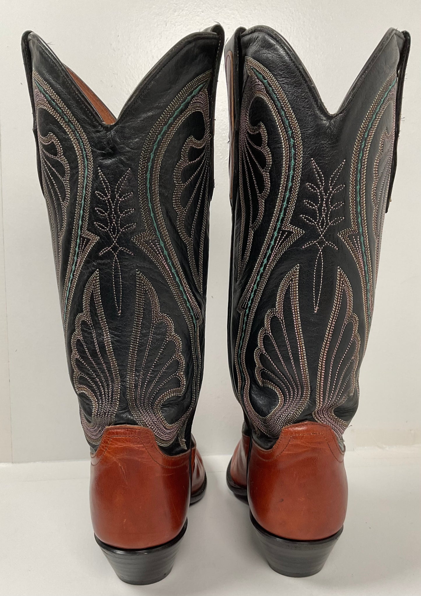 Vintage Larry Mahan Brown Cowgirl Boots 7 M USA Made