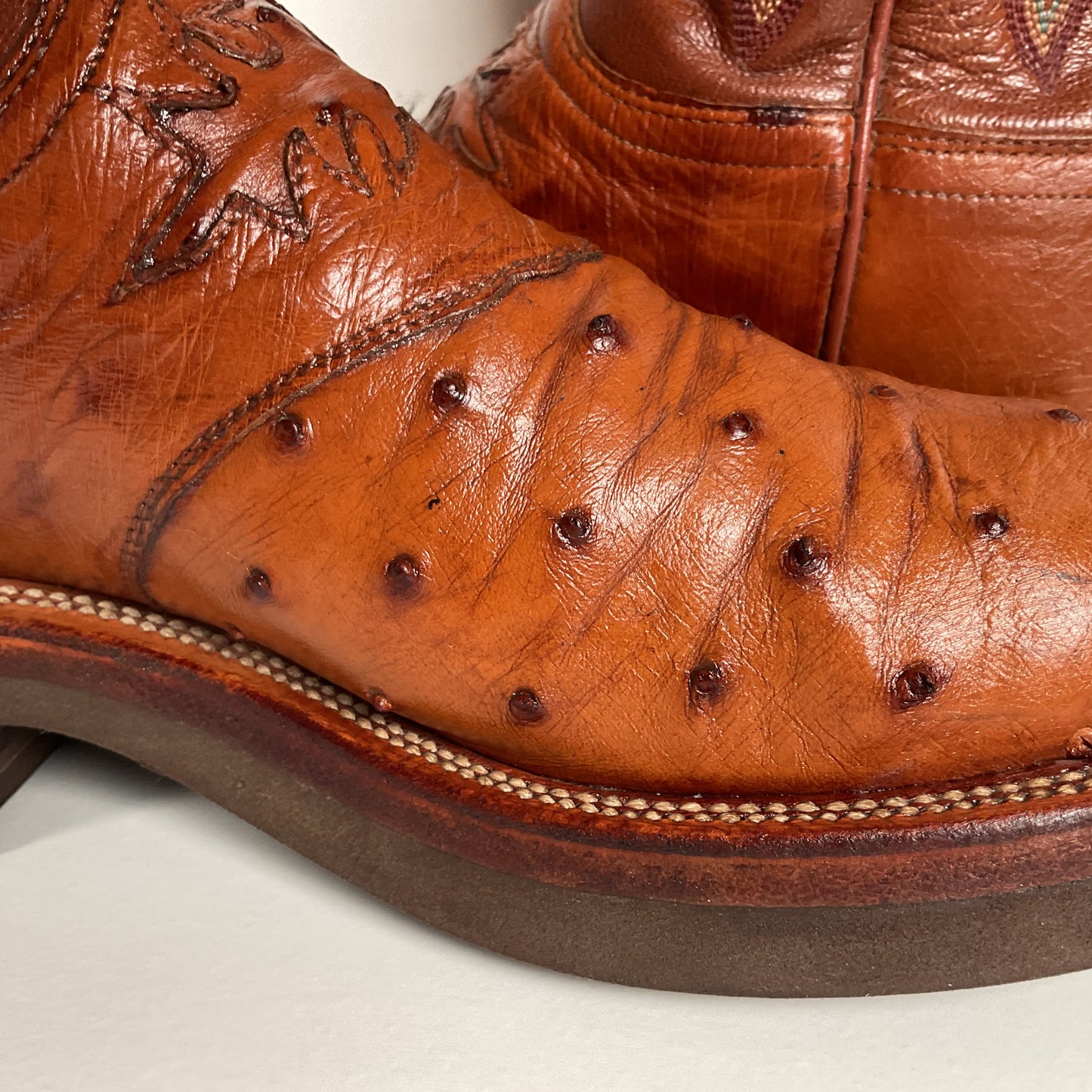 Lucchese 2000 Ostrich Quill Roper Boots | Crepe Sole | Exotic | Women’s 7.5 C
