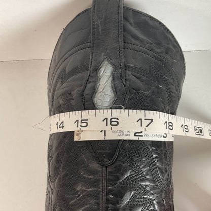 Los Altos Grey Caiman Crocodile Cowboy Boots 9 EE Exotic Belly Cut