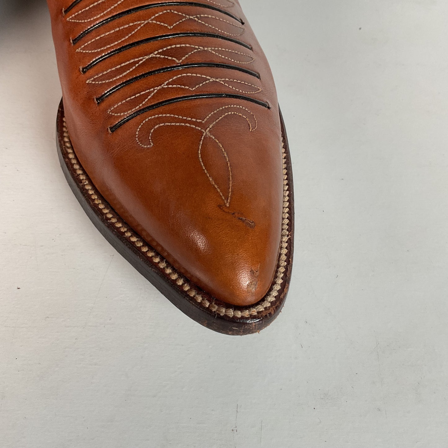 Vintage Dan Post Line Dancing Cowboy Boots 12 B Made in Spain