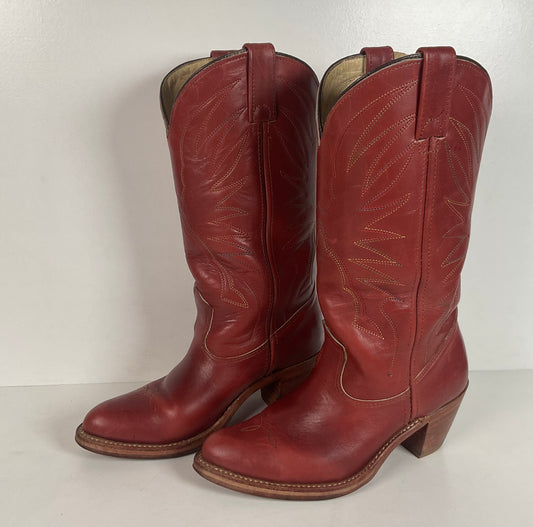 Vintage Double H Cowgirl Boots | Rainbow Stitched | USA Made | Women’s 7 M