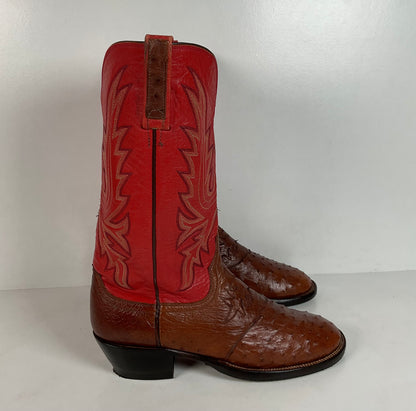 Lucchese 2000 Cowboy Boots | Full Quill Ostrich | Exotic | Men’s 8.5 D