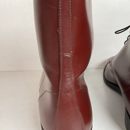 Marlborough England Jodhpur Lace Up Boots | Burgundy Calf | UK 9 | US 10