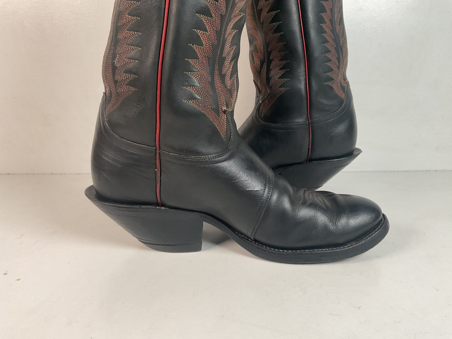 Vintage Tony Lama Tall Buckaroo Boots 11 D Thick Hide