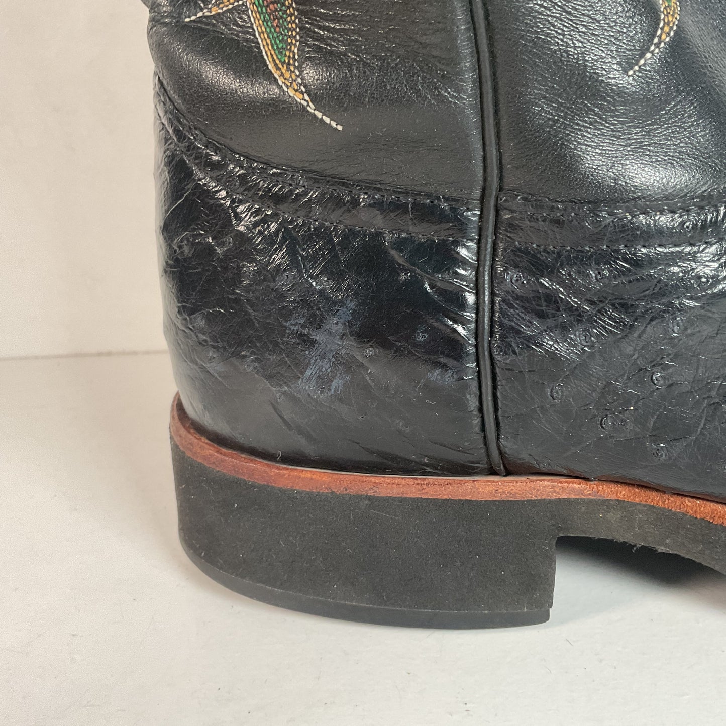 Tony Lama Ostrich Roper Boots | Crepe Sole | USA Made | Men’s 10 D