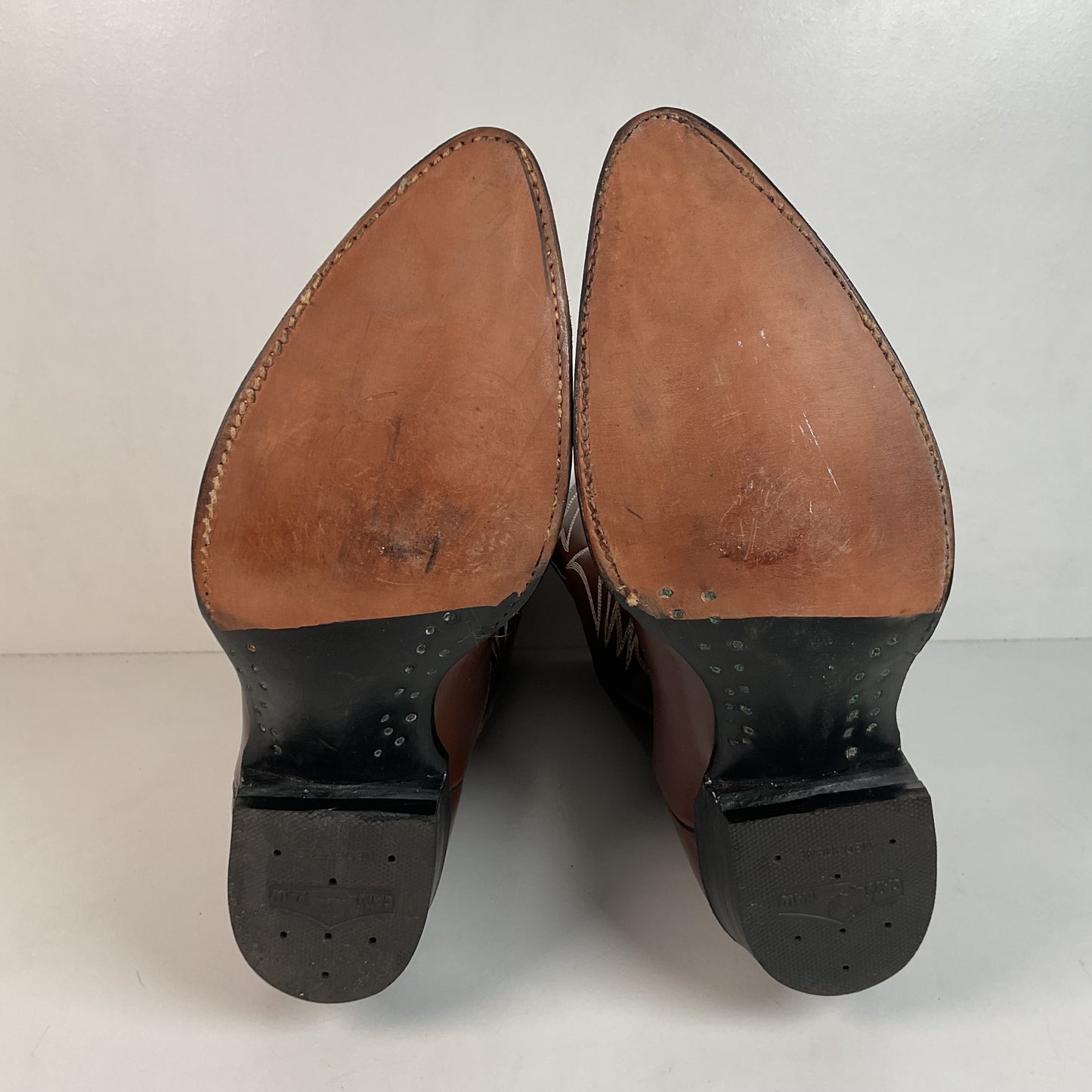 Vintage 1960s Cowtown Cowboy Boots 12 D Chocolate Brown