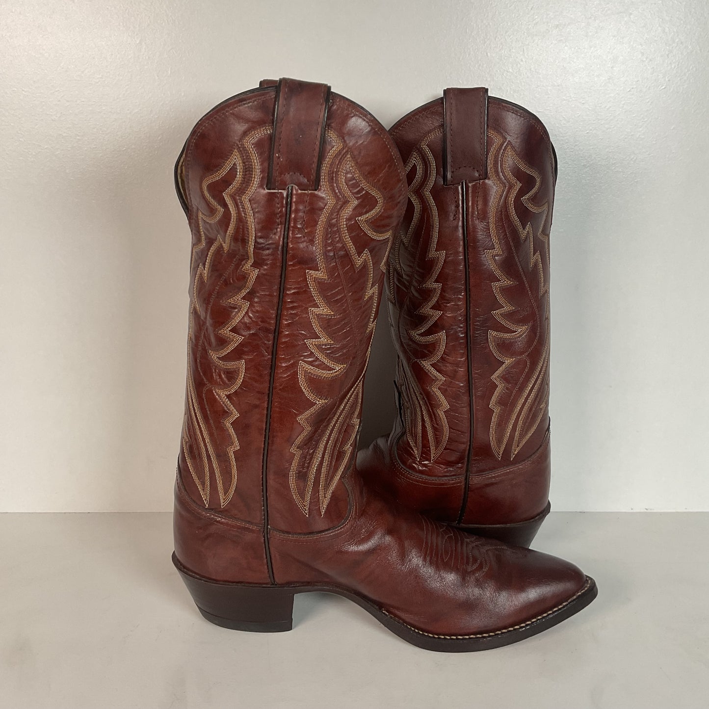 Vintage Justin Marbled Deerlite Cowboy Boots | USA Made | Deer Skin | 8.5 D