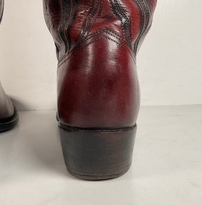 Vintage Lucchese San Antonio Cowboy Boots | Oxblood | Extra Narrow | 11.5 A