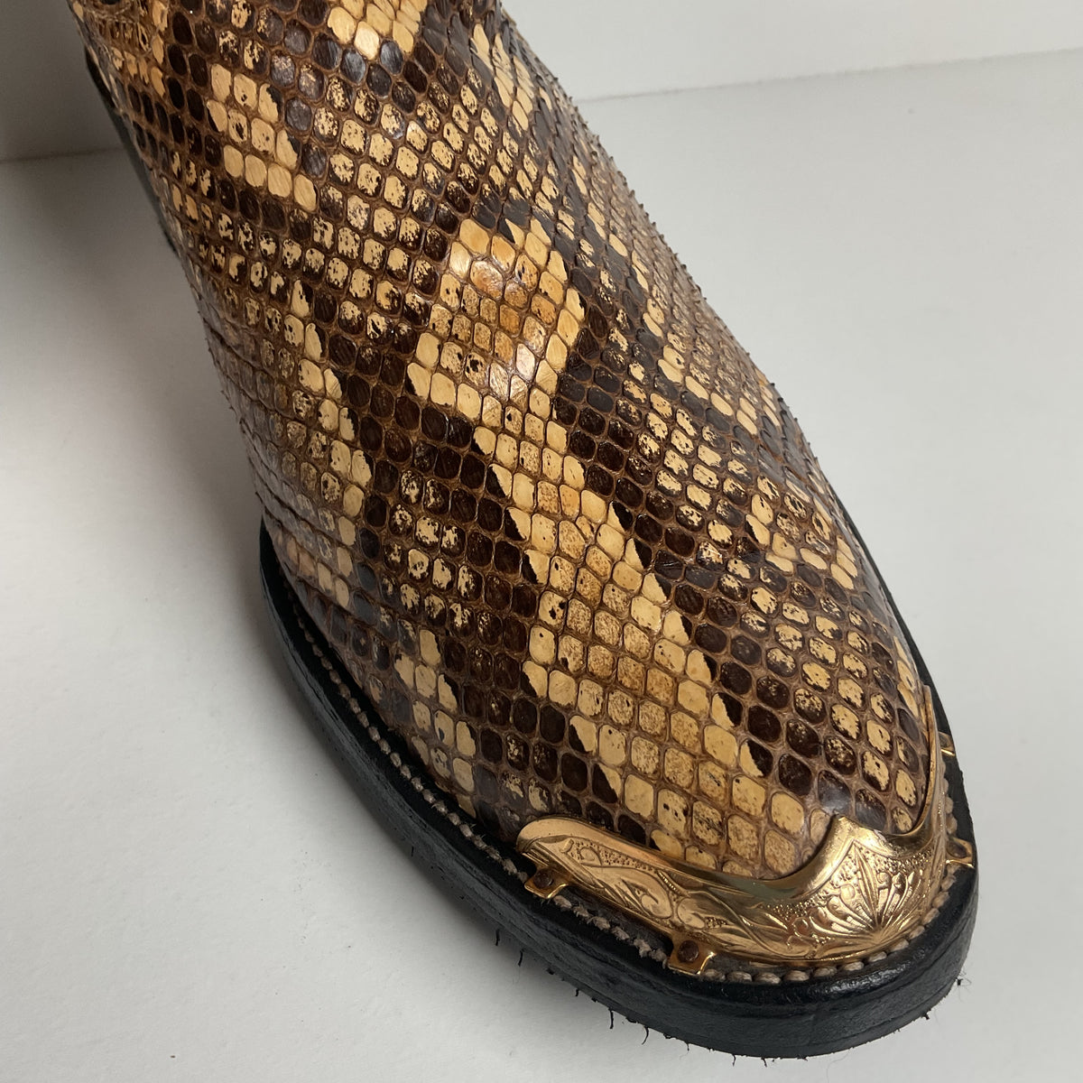 Cowtown Python Snakeskin Cowboy Boots | Front Cut | USA Made | Men’s 9.5 D