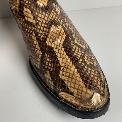 Cowtown Python Snakeskin Cowboy Boots | Front Cut | USA Made | Men’s 9.5 D