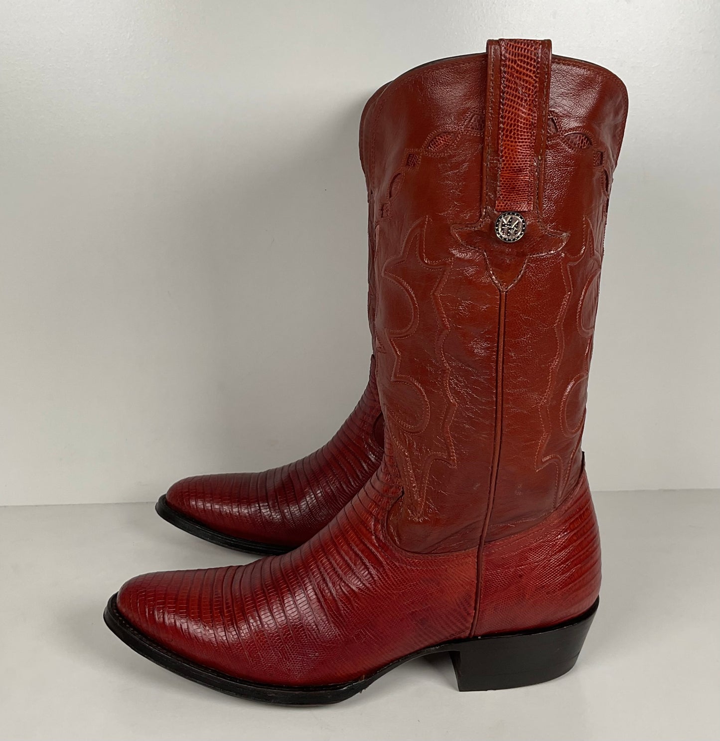 Montana Teju Lizard Cowboy Boots | Tooled Inlays | Men’s 9 D