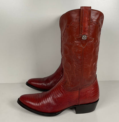 Montana Teju Lizard Cowboy Boots | Tooled Inlays | Men’s 9 D