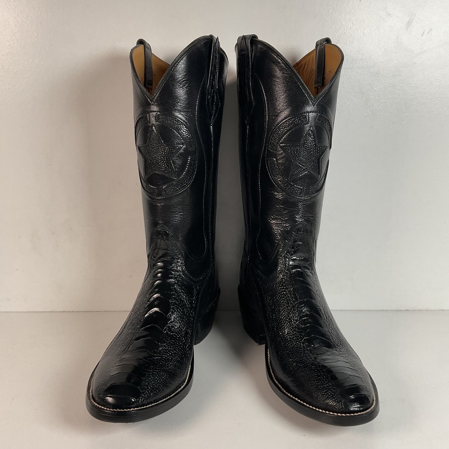 Custom Made Ostrich Leg Cowboy Boots | Lone Star Inlay | Exotic | Men’s 10.5