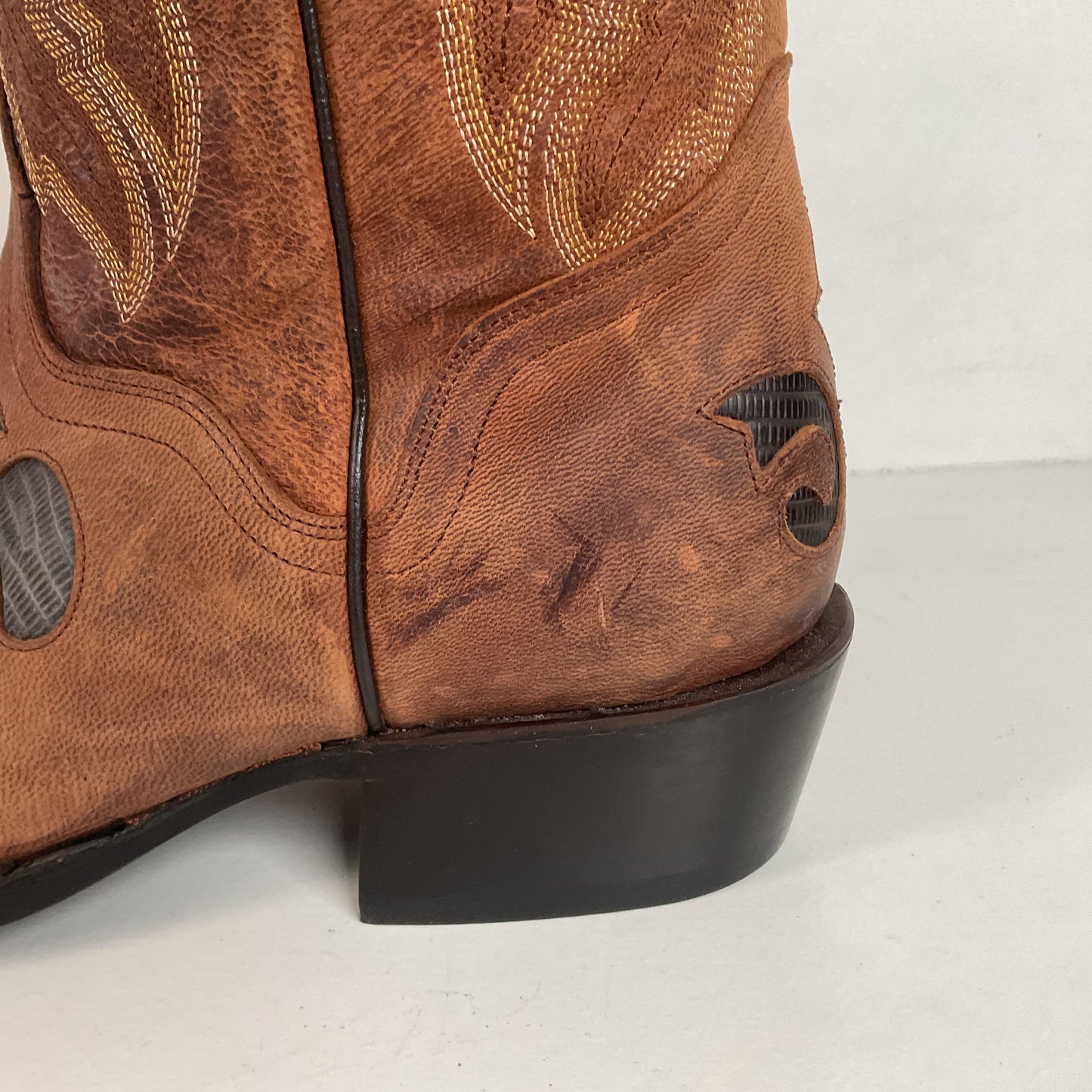 J. B. Dillon Goat Skin Cowboy Boots | Mad Dog | Tooled Inlays | Men’s 9 D