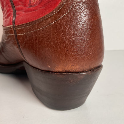 Lucchese 2000 Ostrich Quill Cowboy Boots | Exotic | Tooled Inlay | Men’s 8.5 D