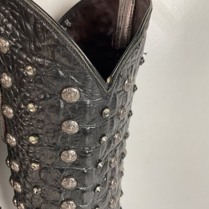 Custom Metallic Cowgirl Boots | Wingtip | Embellished | Women’s 7.5 B