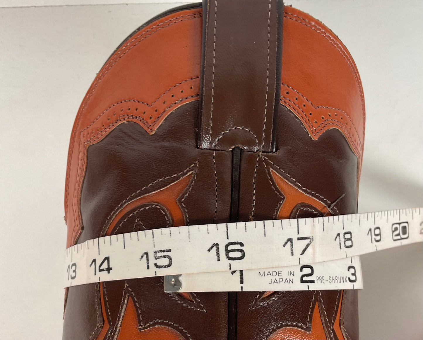 Vintage Justin Cowboy Boots | Brown Calf | Tooled Inlays | USA Made | Men’s 10 D