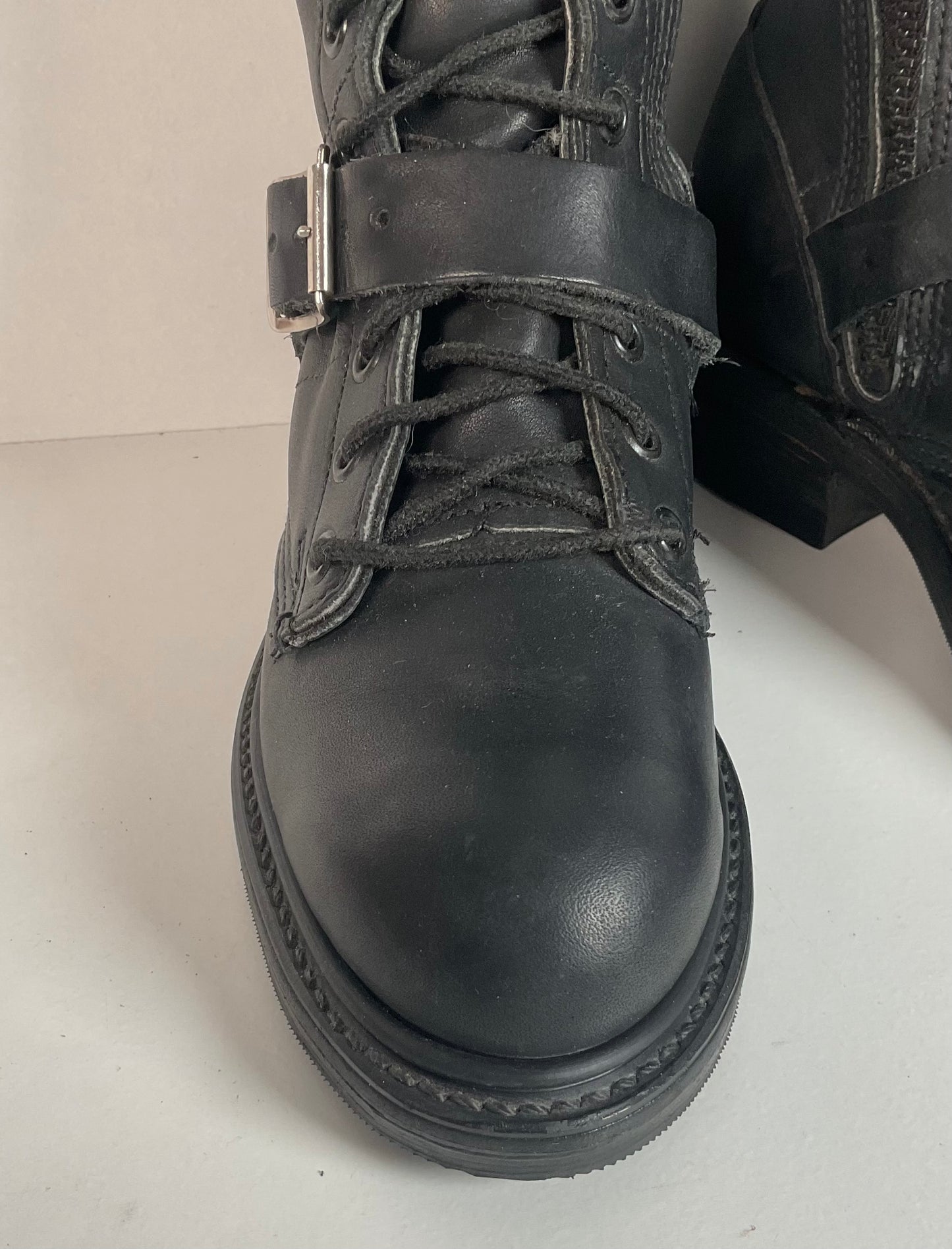 Vintage Double H Tanker Boots | Motorcycle | Lace Up | USA Made | Women’s 6.5 M