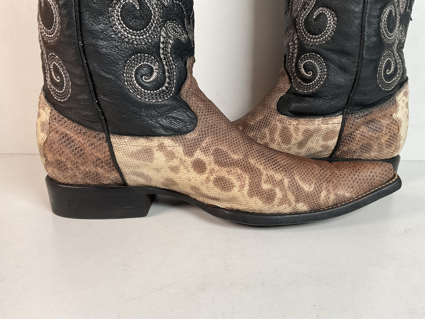 Cuadra Karung Snake Skin Cowboy Boots US 9 Exotic Pointed Toe