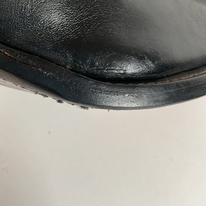 Custom Square Toe Cowboy Boots | Orange Shaft | Black Calf Vamp | Men’s 11 Wide