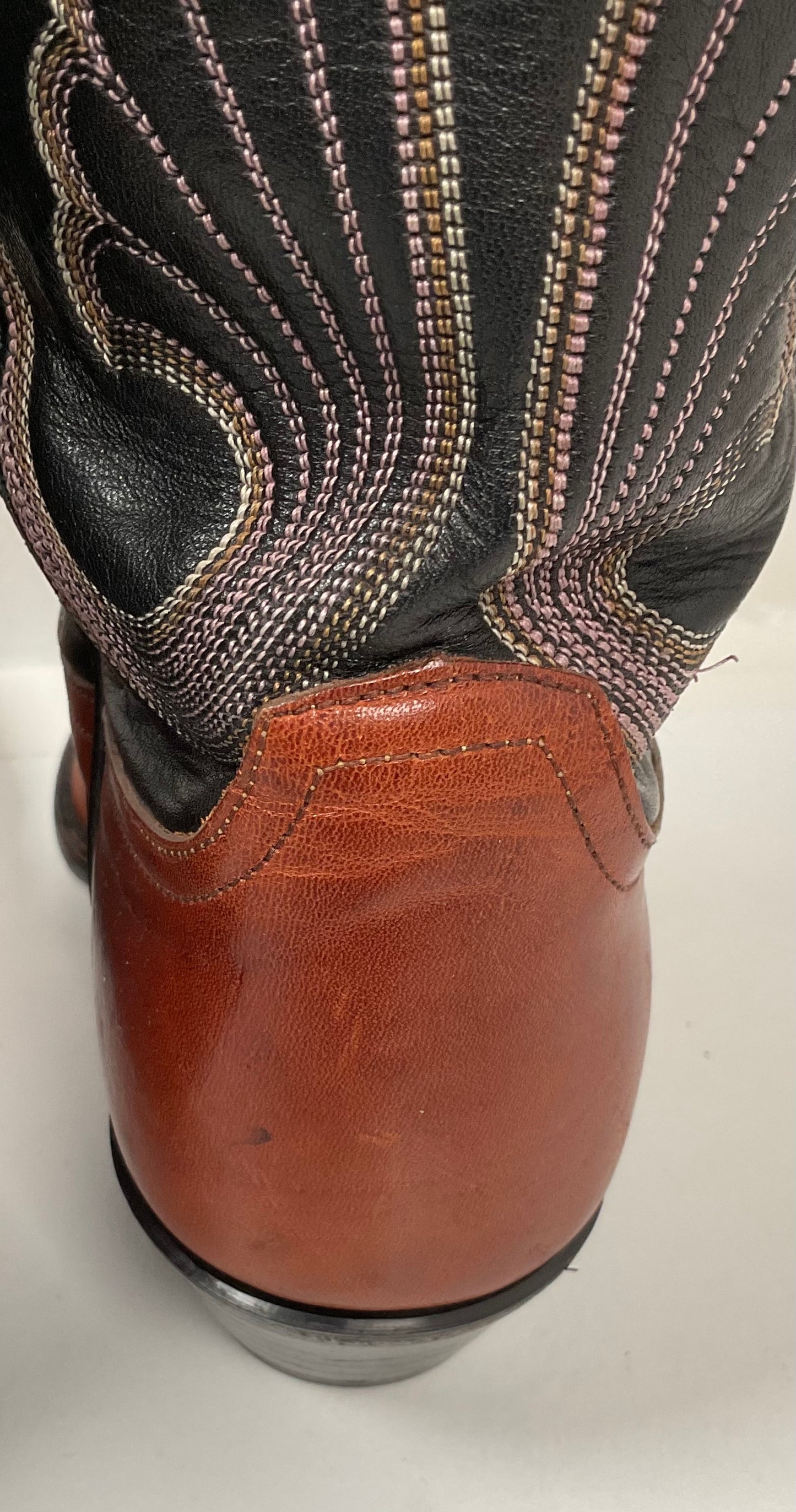 Vintage Larry Mahan Brown Cowgirl Boots 7 M USA Made