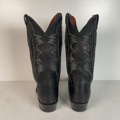 Lucchese 2000 Elk Skin Cowboy Boots | USA Made | Black | Original Box | 9.5 EE
