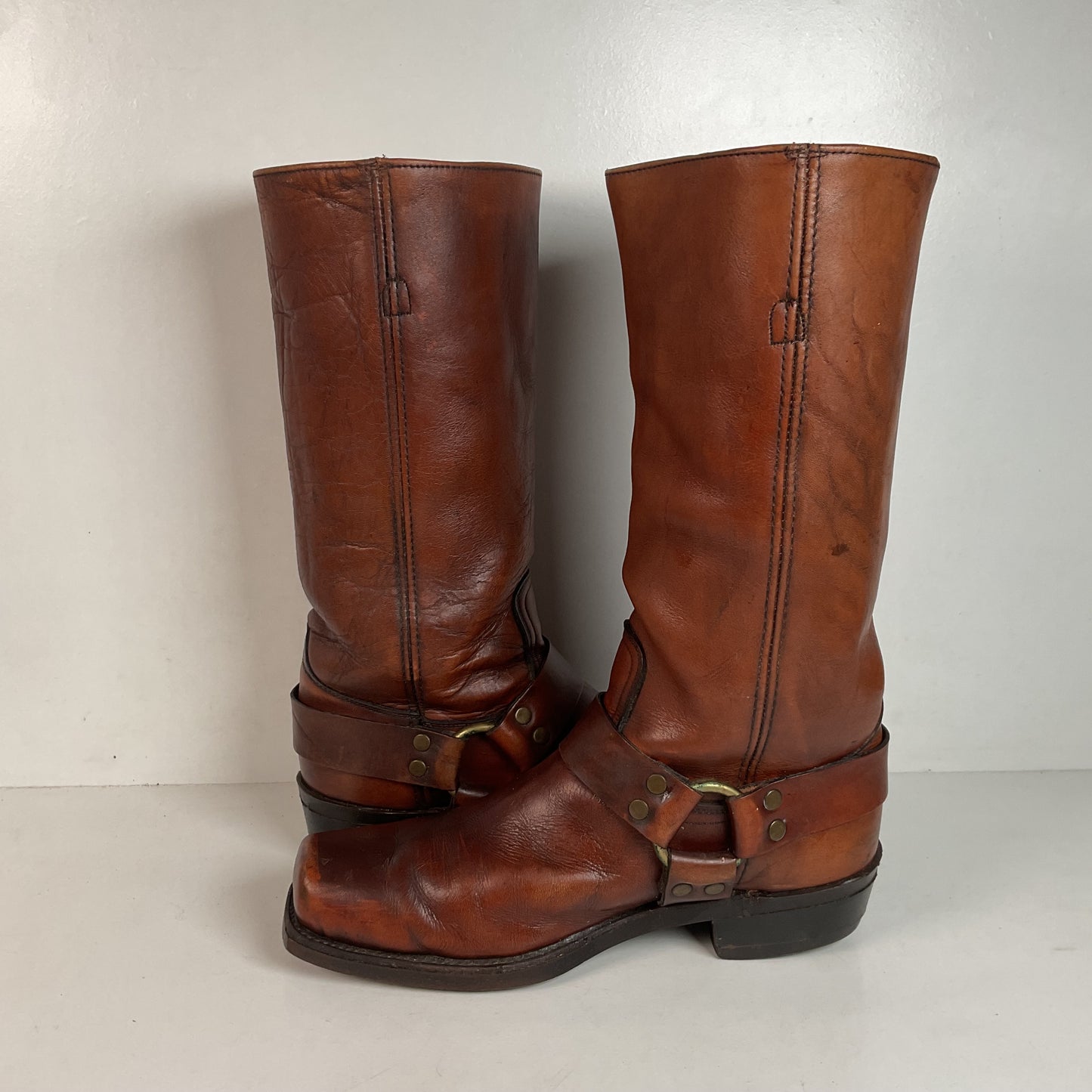 Vintage Frye Black Label Harness Boots 10.5 D USA Made