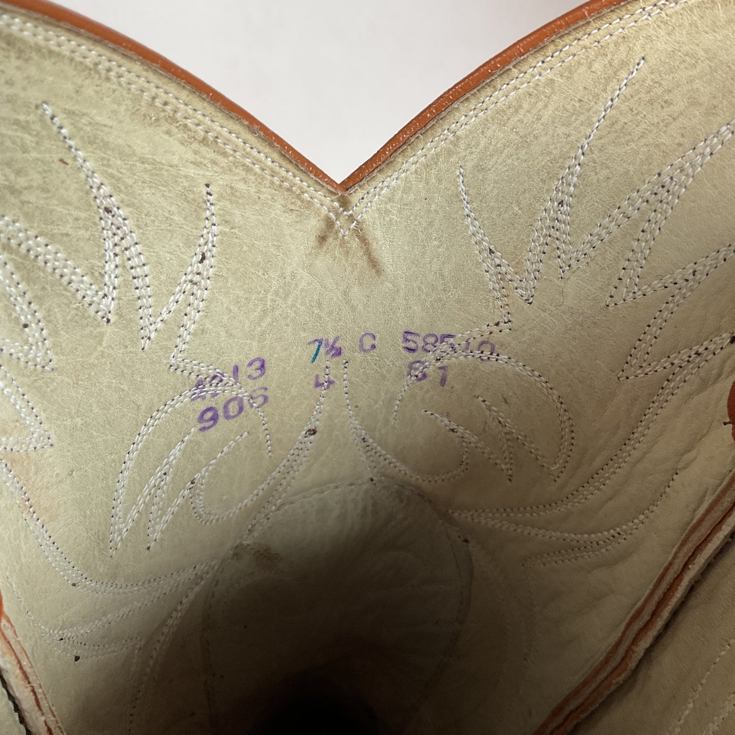 Vintage Dan Post Golden Spur Cowgirl Boots 7.5 C USA Made Lizard Teju
