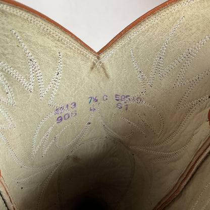 Vintage Dan Post Golden Spur Cowgirl Boots 7.5 C USA Made Lizard Teju