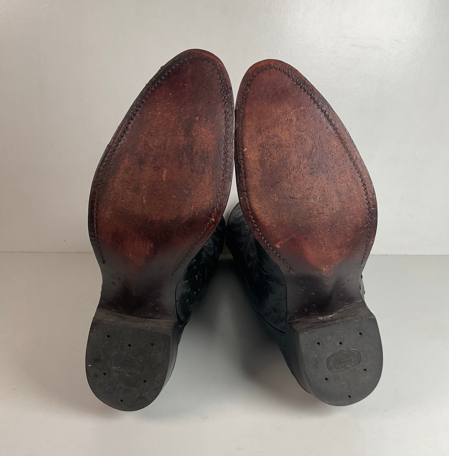 Vintage Nocona Black Ostrich Quill Cowboy Boots Men’s 11.5 B Exotic