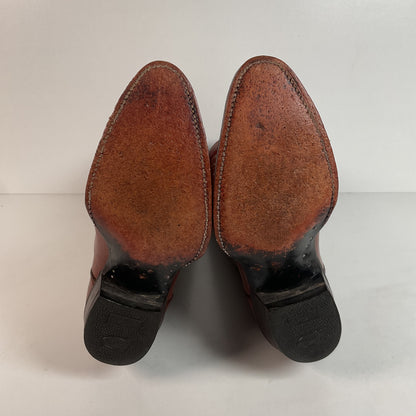 1970s Justin Butterfly Cowgirl Boots | Snakeskin Inlay | USA Made | 6.5 C