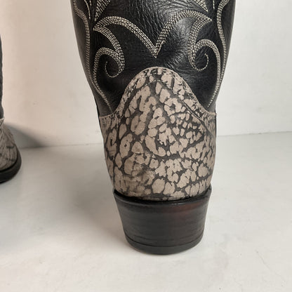 Vintage Dan Post Wildebeest Cowboy Boots 10 D USA Made Exotic