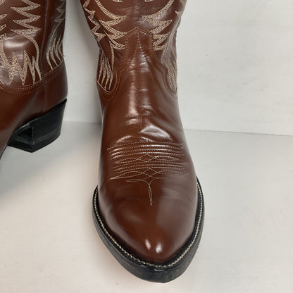 Vintage 1960s Cowtown Cowboy Boots 12 D Chocolate Brown