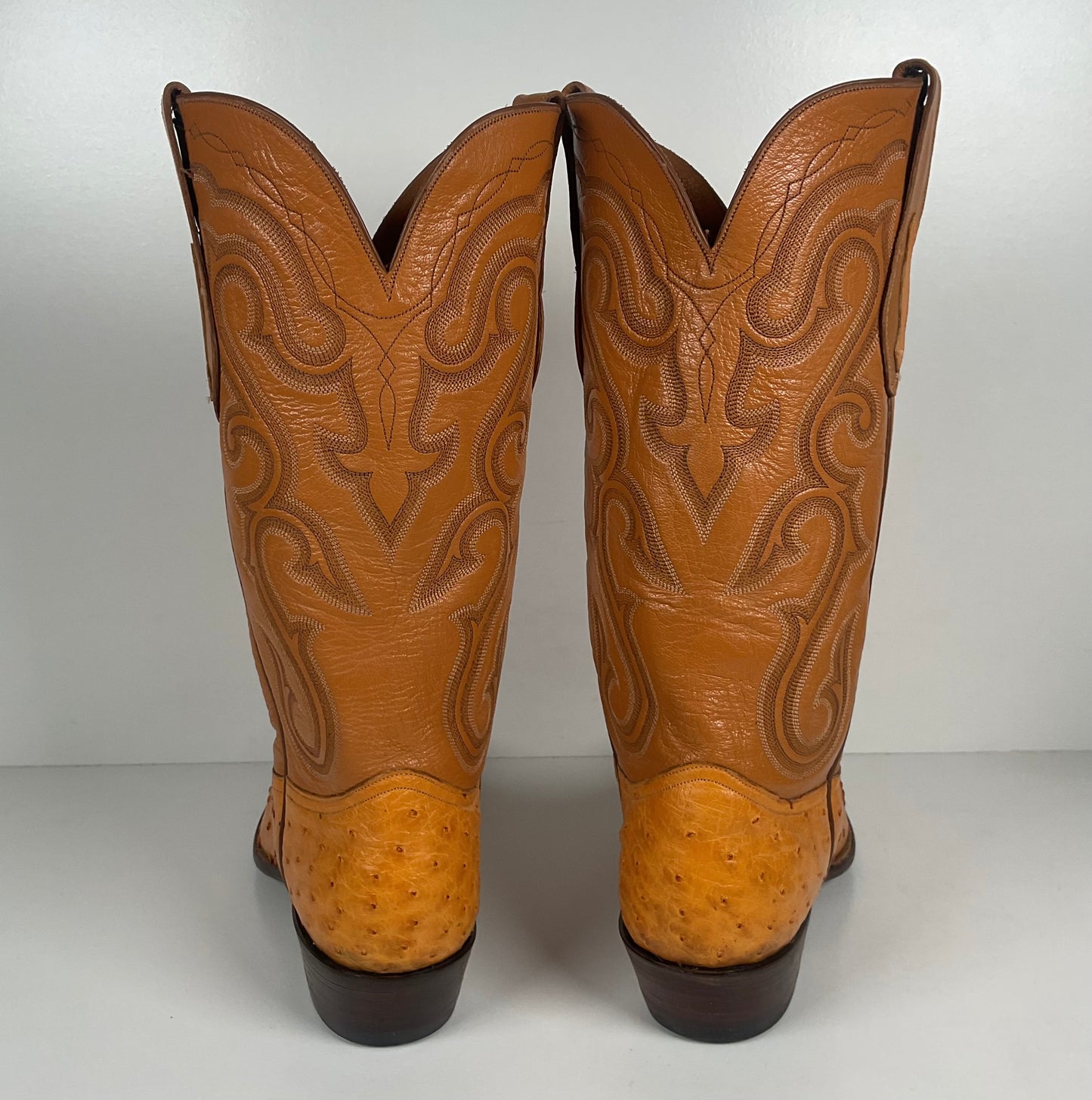 Full Quill Ostrich Cowboy Boots | Exotic | Custom | Butterscotch | Men’s 10 E