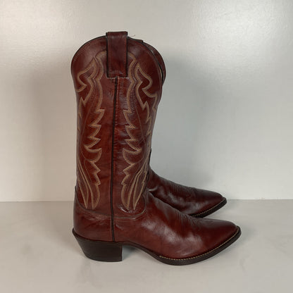 Vintage Justin Marbled Deerlite Cowboy Boots | USA Made | Deer Skin | 8.5 D