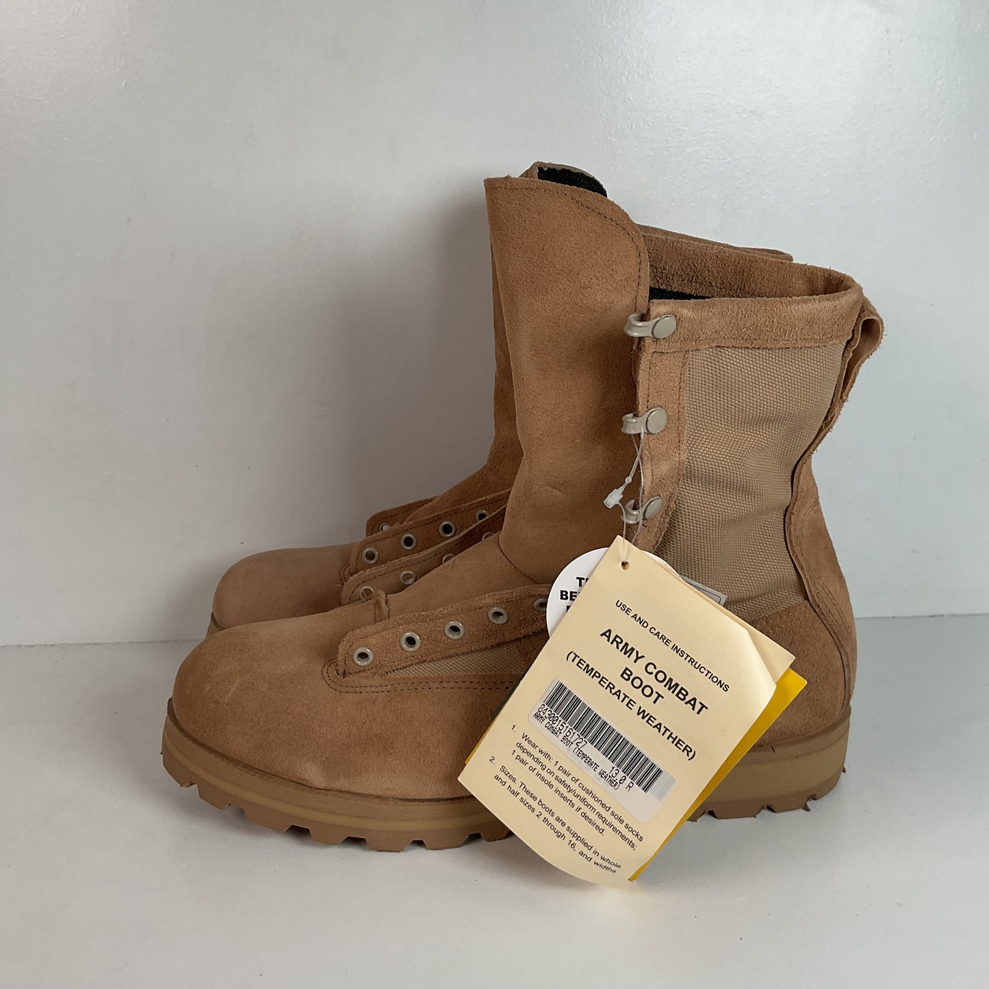 Bellville Army Combat Boot Temperate Weather 13 R USA Made Desert Tan