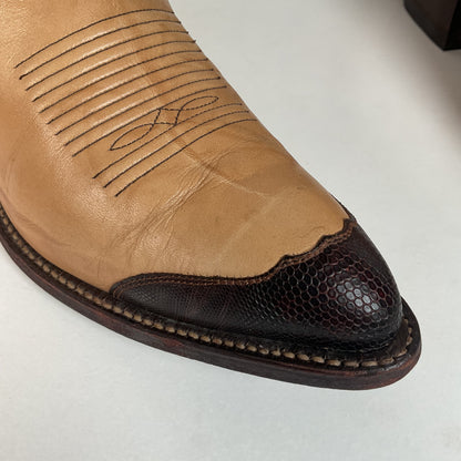 Vintage Tony Lama Teju Lizard Wingtip Cowboy Boots | Gold Label | Men’s 8.5 D