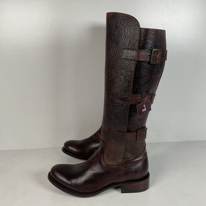 J.B. Dillon Western Riding Boots | Triple Buckle | Tooled | Women’s 8 B