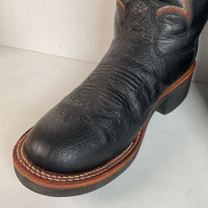 Larry Mahan Smooth Ostrich Roper Boots | Exotic | Crepe | Men’s 7 | Women’s 8