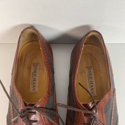 Vintage Cole Haan Ventilated Mesh Spectator Shoes 9 D Brogue Wing Tip Italy